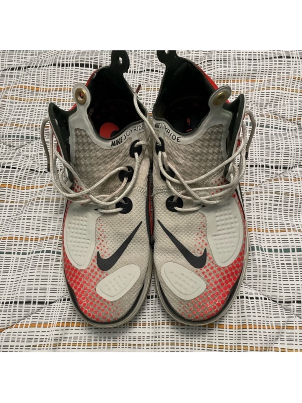 Nike Men's Gray & Red Athletic Sneakers with Black Swoosh